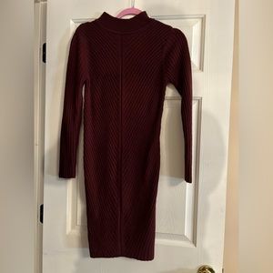 Burgundy sweater dress